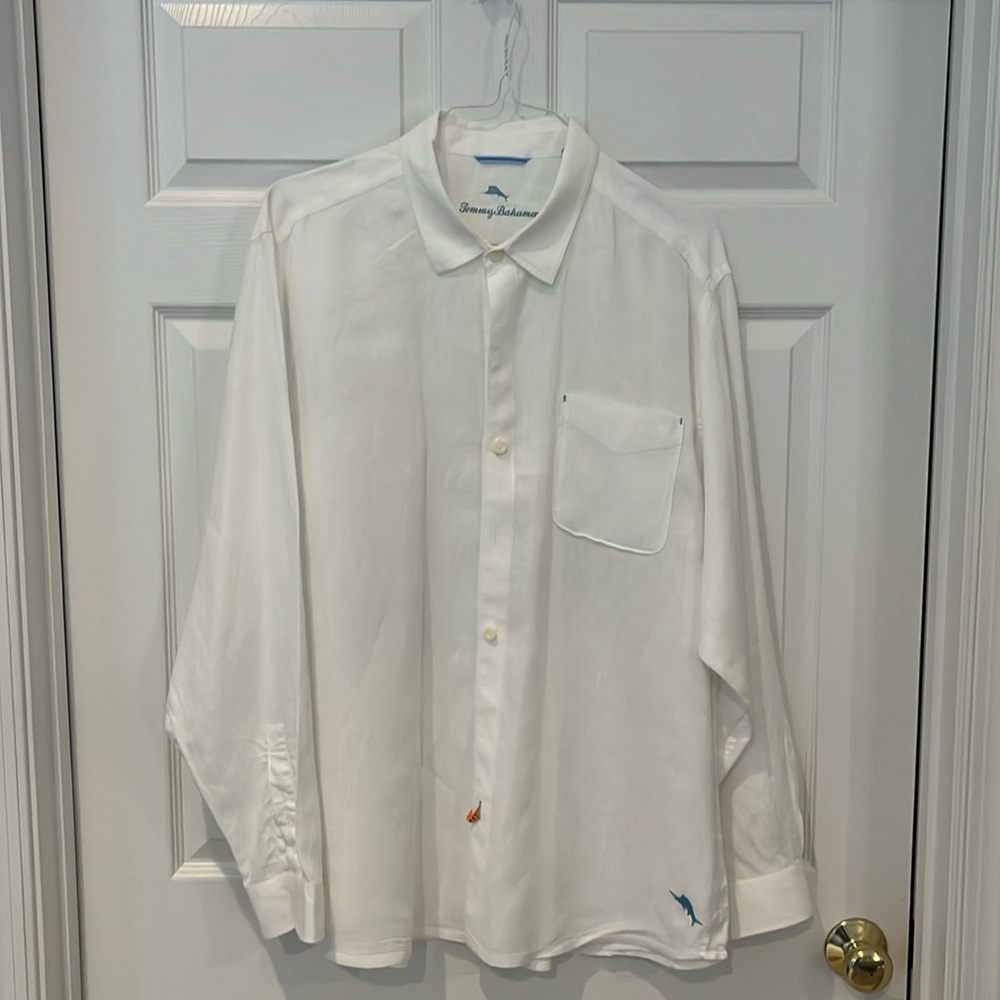 Tommy Bahama Sea Glass Breezer long sleeve linen button down.